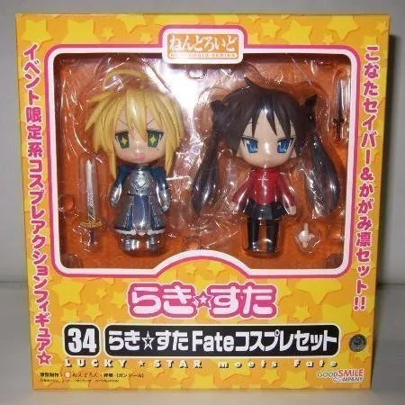 Fate/Stay Night - Lucky☆Star - Izumi Konata - Hiiragi Kagami - Nendoroid #034 - Saber Cosplay - Setㅤ – Good Smile Company – ActionFigureBrasil
