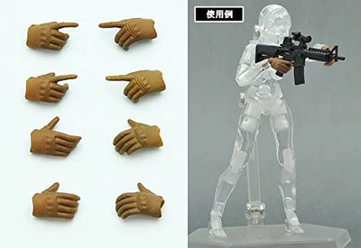 Figma - Little Armory #OP01 - Tactical Glove - 1/12 - Coyote Tan (Tomytec)ㅤ – Tomytec – ActionFigureBrasil — ângulo diferente