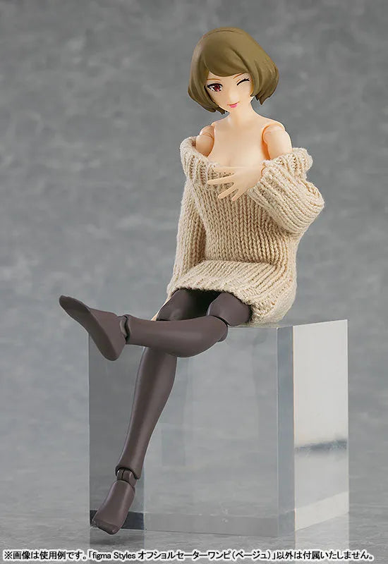 figma Styles Off-the-Shoulder Sweater Dress (Beige)ㅤ – Max Factory – ActionFigureBrasil