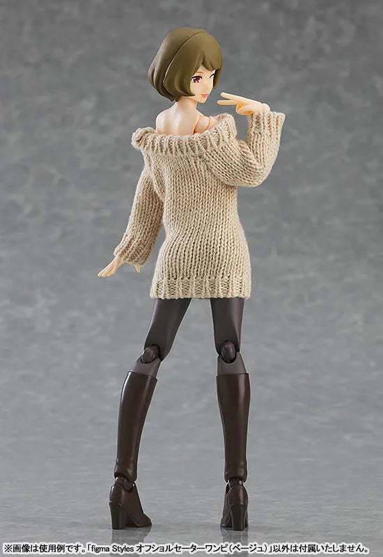 figma Styles Off-the-Shoulder Sweater Dress (Beige)ㅤ – Max Factory – ActionFigureBrasil