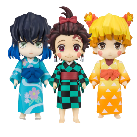 Figuarts Mini - Kimetsu no Yaiba - Kamado Tanjirou - Agatsuma Zenitsu - Hashibira Inosuke - Sumiko - Yoshiko - Inoko - Yukaku-hen Set (Bandai Spirits) [Shop Exclusive]ㅤ – Bandai Spirits – ActionFigureBrasil