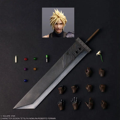 Final Fantasy VII Rebirth - Cloud Strife - Play Arts Shin (Square Enix)ㅤ – Square Enix – ActionFigureBrasil — com base expositora