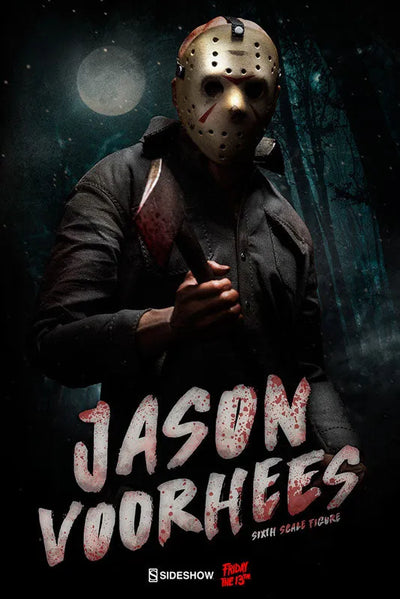 Friday the 13th PART3 1/6 Scale Figure - SideShow Sixth Scale: Jason Vorheesㅤ – Sideshow Collectibles – ActionFigureBrasil — com base expositora