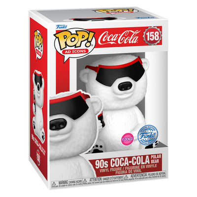 FUNKO POP AD ICONS COCA-COLA EXCLUSIVE - 90S POLAR BEAR (FLOCKED) 158