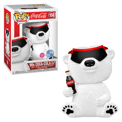 FUNKO POP AD ICONS COCA-COLA EXCLUSIVE - 90S POLAR BEAR (FLOCKED) 158
