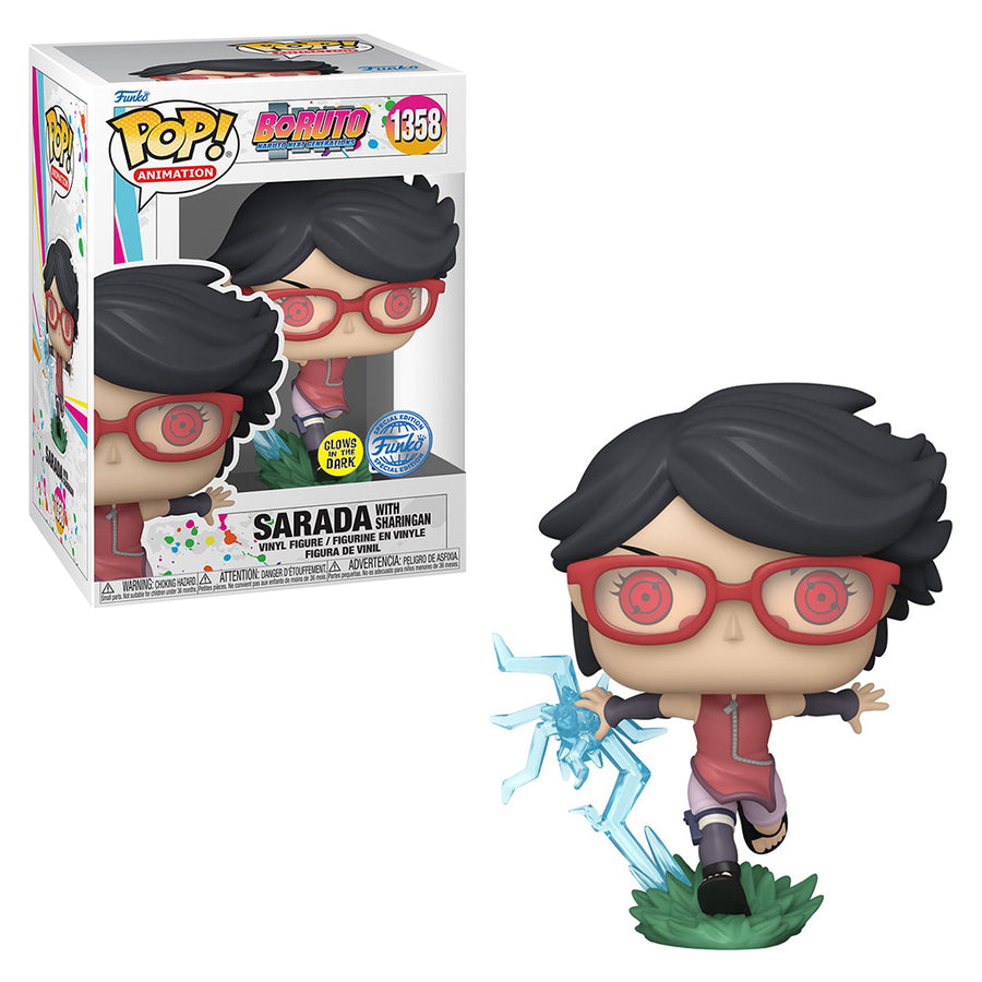 FUNKO POP ANIMATION BORUTO: NARUTO NEXT GENERATIONS EXCLUSIVE - SARADA WITH SHIRAGAN (GLOWS IN THE DARK) 1358