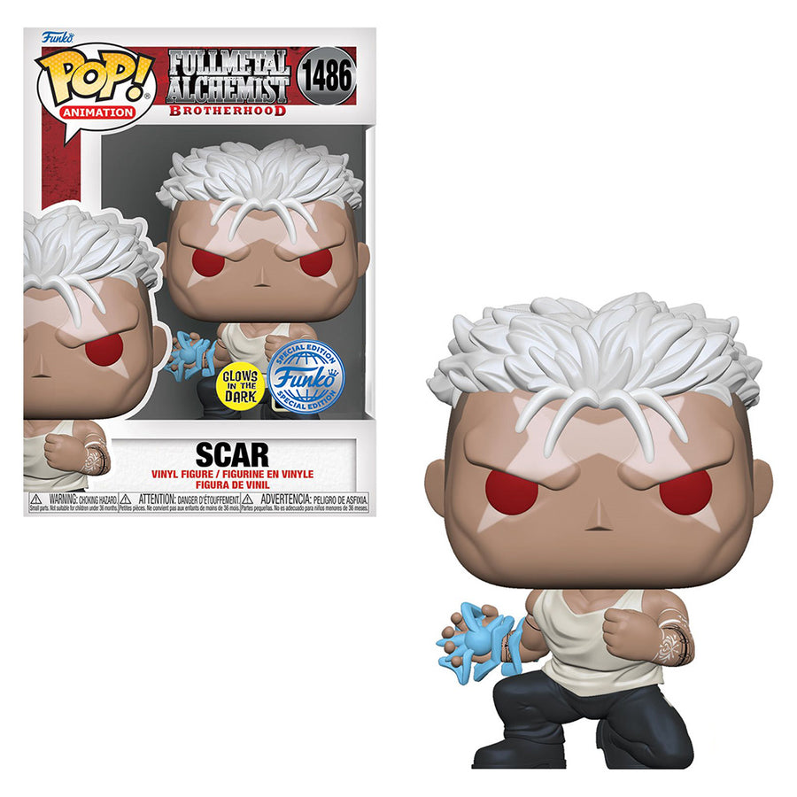 FUNKO POP ANIMATION FULLMETAL ALCHEMIST BROTHERHOOD EXCLUSIVE - SCAR (GLOWS IN THE DARK) 1486