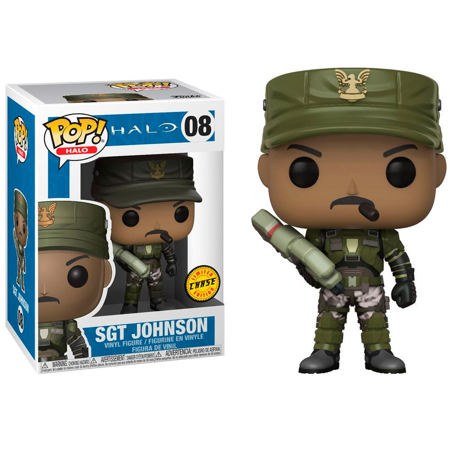 FUNKO POP CHASE GAMES HALO - SGT JOHNSON 08 BRINDE