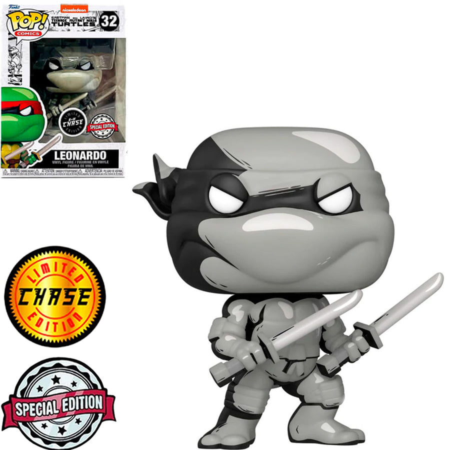 FUNKO POP CHASE NINJA TURTLES EXCLUSIVE - LEONARDO 32 BRINDE
