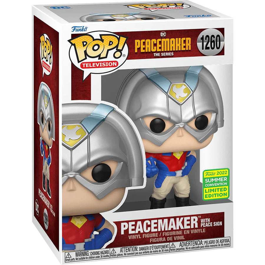 FUNKO POP DC PEACEMAKER - PEACEMAKER W/PEACE SIGN 1260 (SDCC 2022) BRINDE