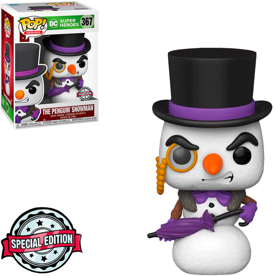 FUNKO POP DC SUPER HEROES EXCLUSIVE - THE PENGUIN SNOWMAN 367 BRINDE