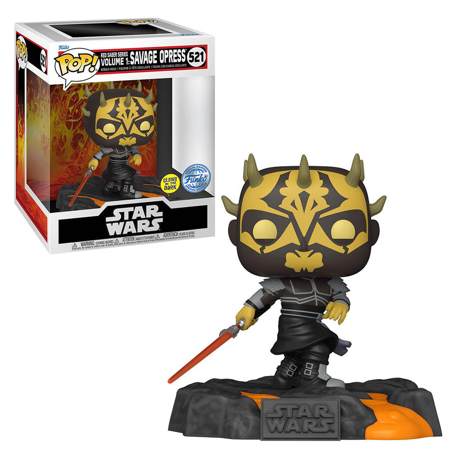 FUNKO POP DELUXE STAR WARS EXCLUSIVE - RED SABERS SERIES VOL.1: SAVAGE OPRESS 521 (GLOWS IN THE DARK) BRINDE