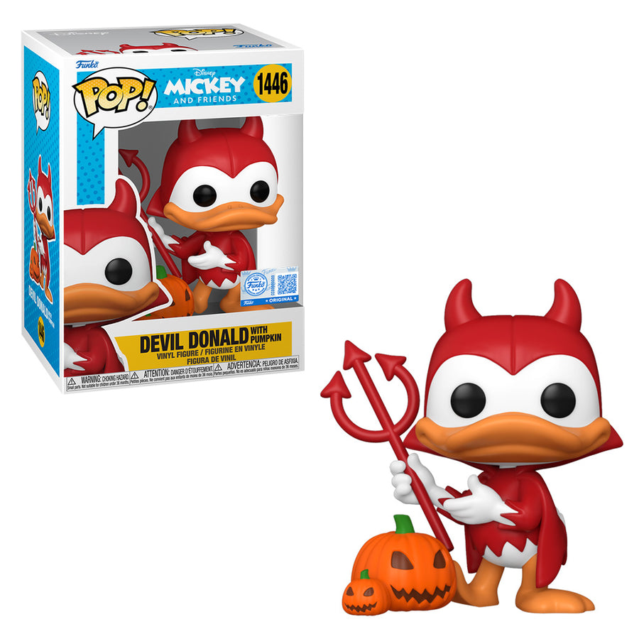 FUNKO POP DISNEY MICKEY AND FRIENDS EXCLUSIVE - DEVIL DONALD WITH PUMPKIN 1446 BRINDE