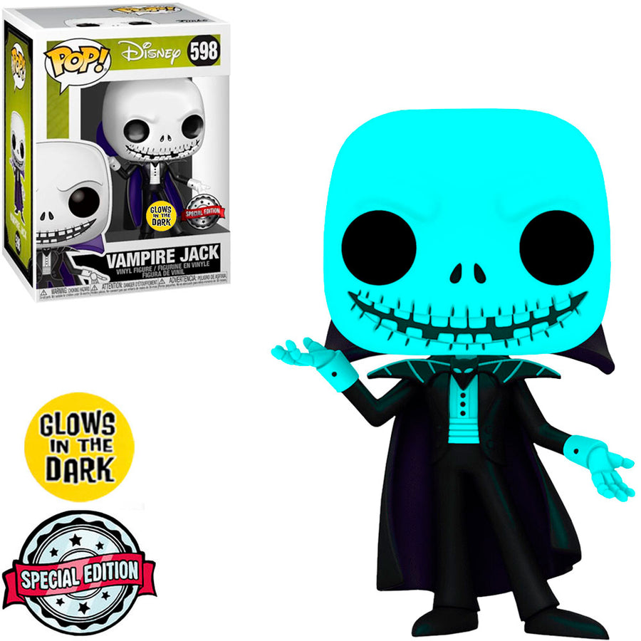 FUNKO POP DISNEY NBC EXCLUSIVE - VAMPIRE JACK 598 (GLOWS IN THE DARK) BRINDE