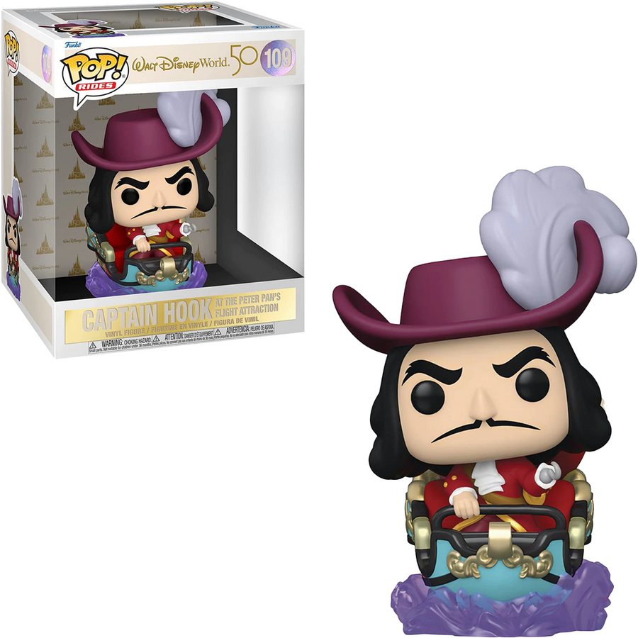 FUNKO POP DISNEY RIDES WALT DISNEY WORLD 50TH ANNIVERSARY - CAPTAIN HOOK AT THE PETER PAN'S FLIGHT ATTRACTION 109 BRINDE