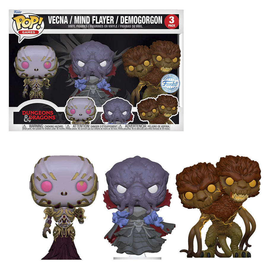 FUNKO POP GAMES DUNGEONS & DRAGONS - VECNA / MIND FLAYER / DEMOGORGON 3-PACK (74006) BRINDE