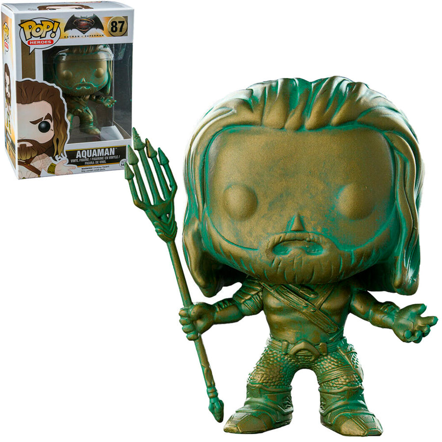 FUNKO POP HEROES BATMAN V SUPERMAN EXCLUSIVE - AQUAMAN (PATINA) 87 BRINDE