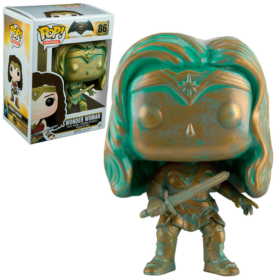 FUNKO POP HEROES BATMAN V SUPERMAN EXCLUSIVE - WONDER WOMAN (PATINA) 86 BRINDE