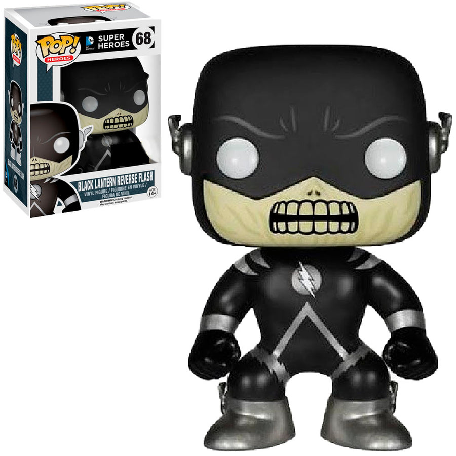 FUNKO POP HEROES DC SUPER HEROES EXCLUSIVE - BLACK LANTERN REVERSE FLASH 68 BRINDE