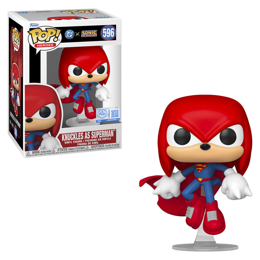 FUNKO POP HEROES DC X SONIC THE HEDGEHOG EXCLUSIVE - KNUCKLES AS SUPERMAN 596