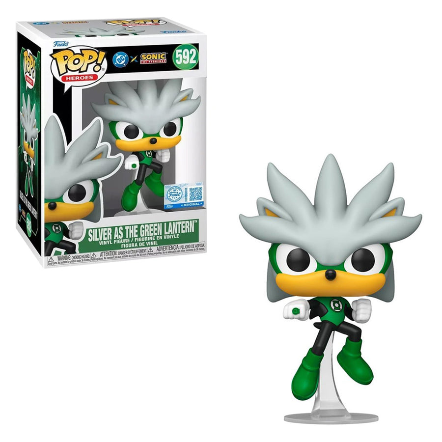 FUNKO POP HEROES DC X SONIC THE HEDGEHOG EXCLUSIVE - SILVER AS THE GREEN LANTERN 592 BRINDE