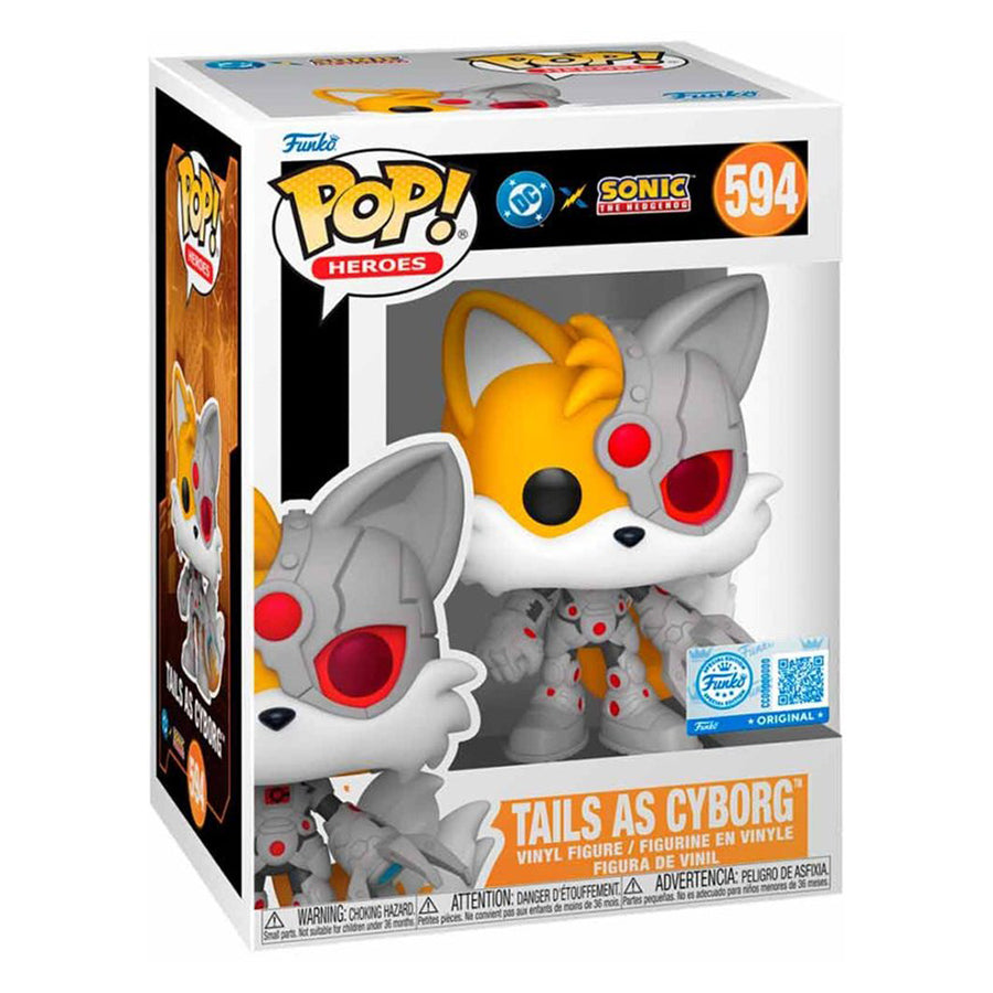 FUNKO POP HEROES DC X SONIC THE HEDGEHOG EXCLUSIVE - TAILS AS CYBORG 594