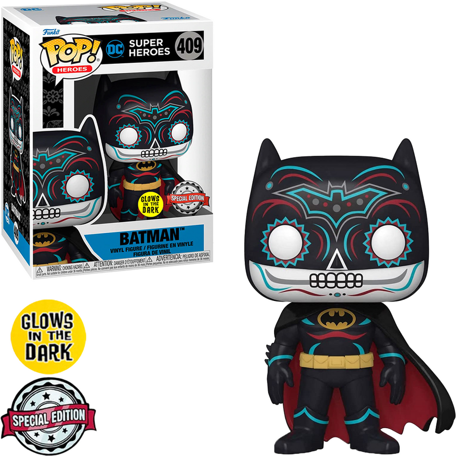 FUNKO POP HEROES DIA DE LOS DC EXCLUSIVE - BATMAN 409 (GLOWS IN THE DARK) BRINDE