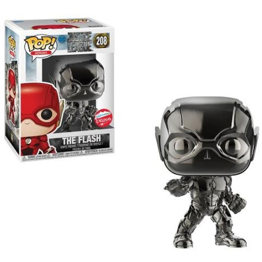 FUNKO POP HEROES JUSTICE LEAGUE - THE FLASH BLACK CHROME 208 BRINDE
