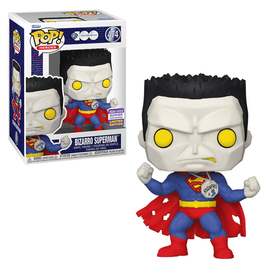 FUNKO POP HEROES WARNER BROS 100TH DC SAN DIEGO COMIC CON 2023 - BIZARRO SUPERMAN 474 BRINDE