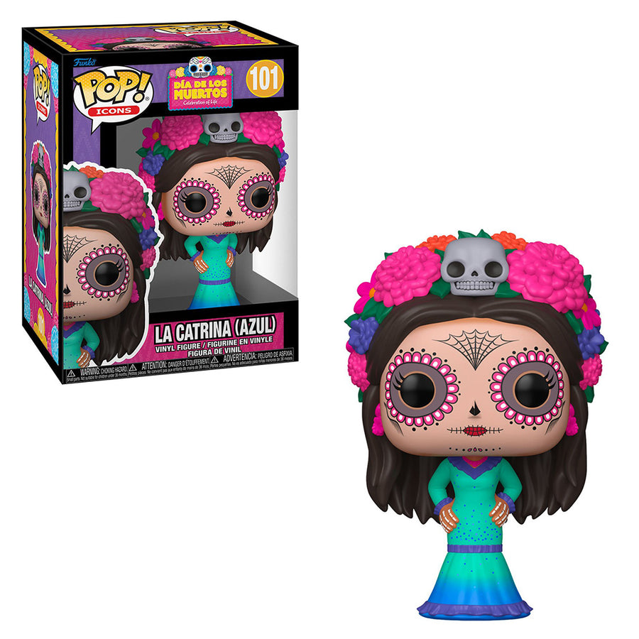 FUNKO POP ICONS DIA DE LOS MUERTOS - LA CATRINA (AZUL) 101 BRINDE