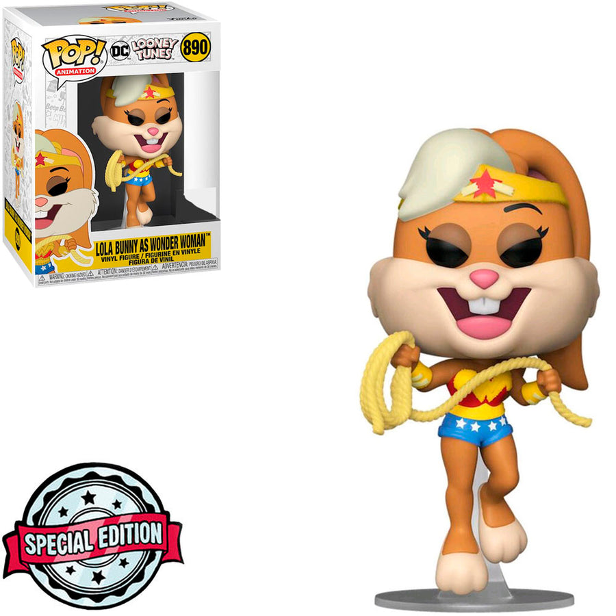 FUNKO POP LOONEY TUNES DC COMICS EXCLUSIVE - LOLA BUNNY AS WONDER WOMAN 890 BRINDE