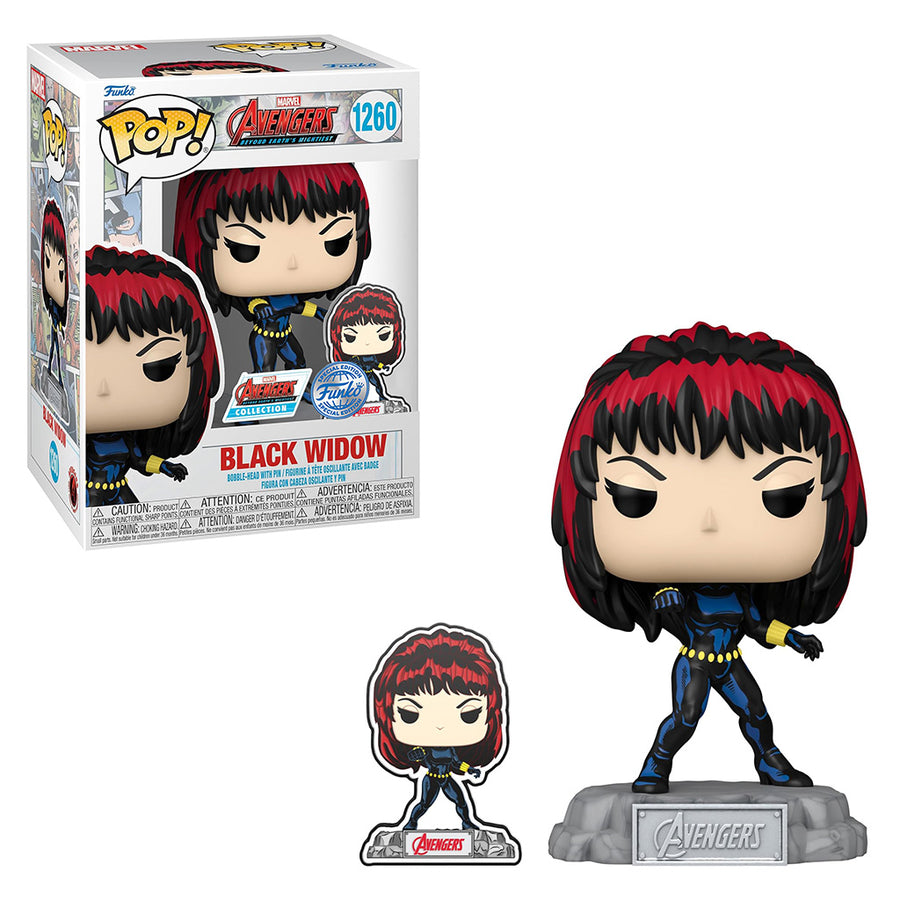 FUNKO POP MARVEL AVENGERS: A60 EXCLUSIVE - BLACK WIDOW COM PIN 1260 BRINDE