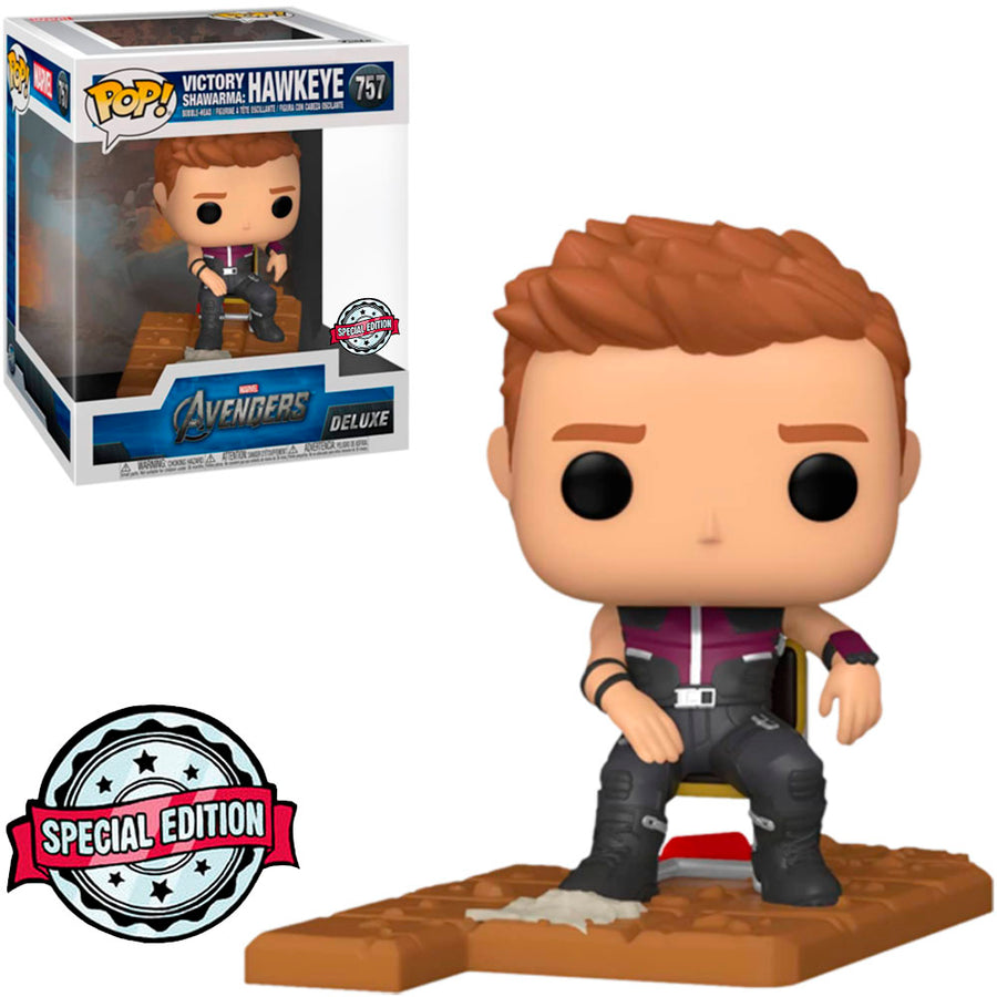 FUNKO POP MARVEL AVENGERS EXCLUSIVE DELUXE - VICTORY SHAWARMA: HAWKEYE 757 BRINDE