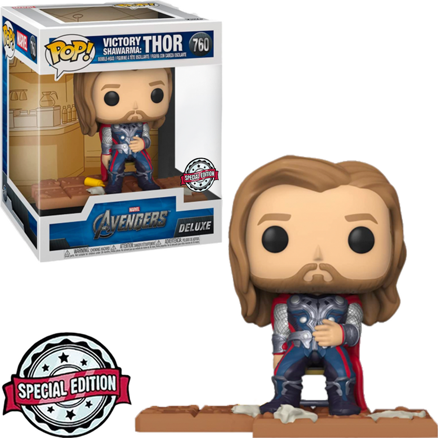 FUNKO POP MARVEL AVENGERS EXCLUSIVE DELUXE - VICTORY SHAWARMA: THOR 760 BRINDE