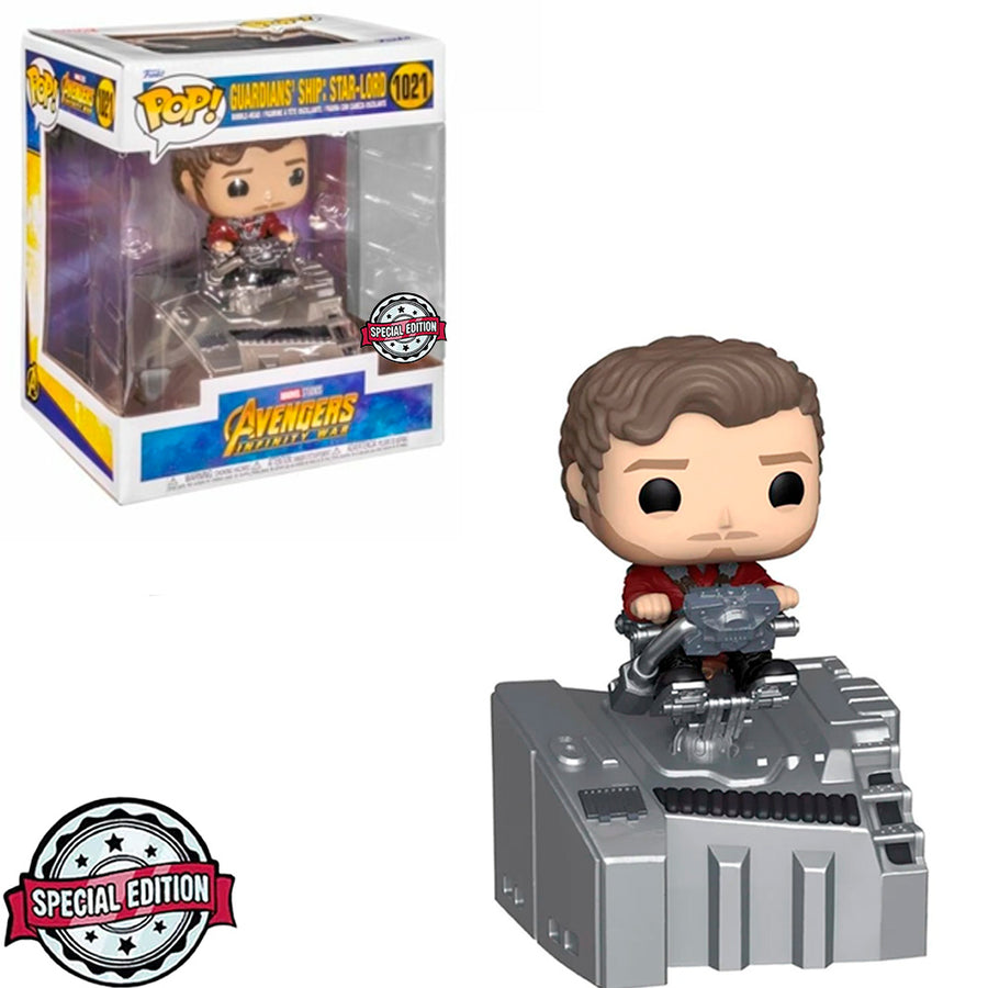 FUNKO POP MARVEL AVENGERS INFINITY WAR EXCLUSIVE - GUARDIANS SHIP: STAR LORD 1021 (DELUXE) BRINDE
