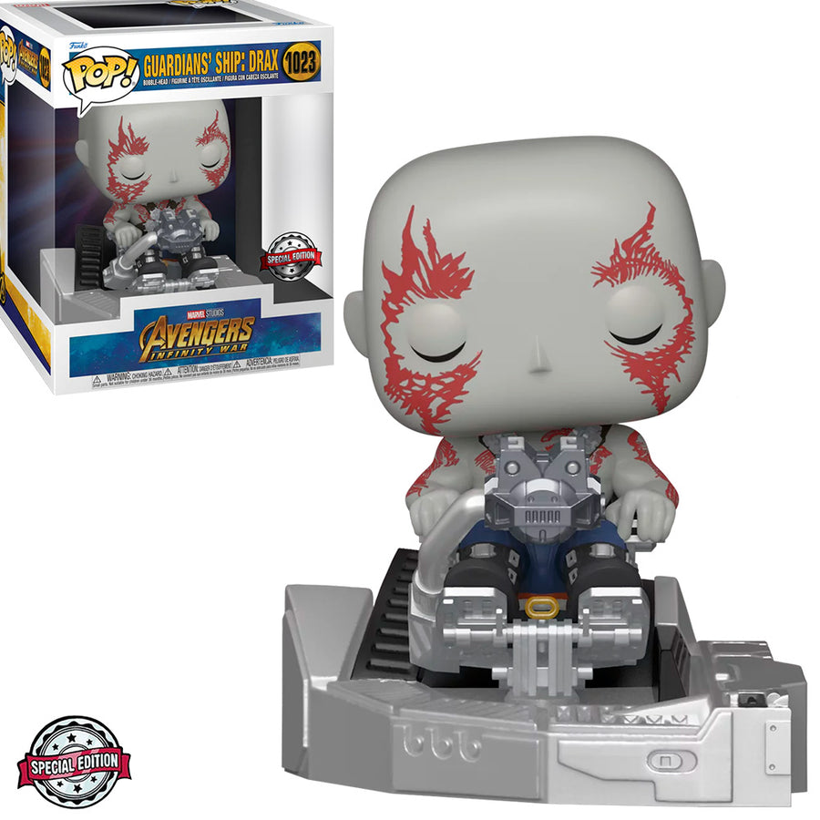 FUNKO POP MARVEL AVENGERS INFINITY WAR EXCLUSIVE - GUARDIANS SHIP DRAX 1023 (DELUXE) BRINDE