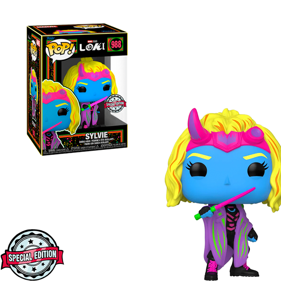 FUNKO POP MARVEL BLACK LIGHT LOKI EXCLUSIVE - SYLVIE 988 BRINDE
