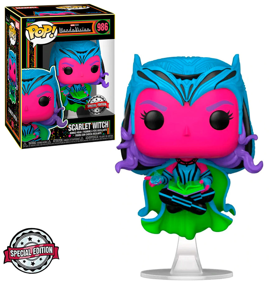 FUNKO POP MARVEL BLACKLIGHT WANDAVISION EXCLUSIVE - SCARLET WITCH 986 BRINDE