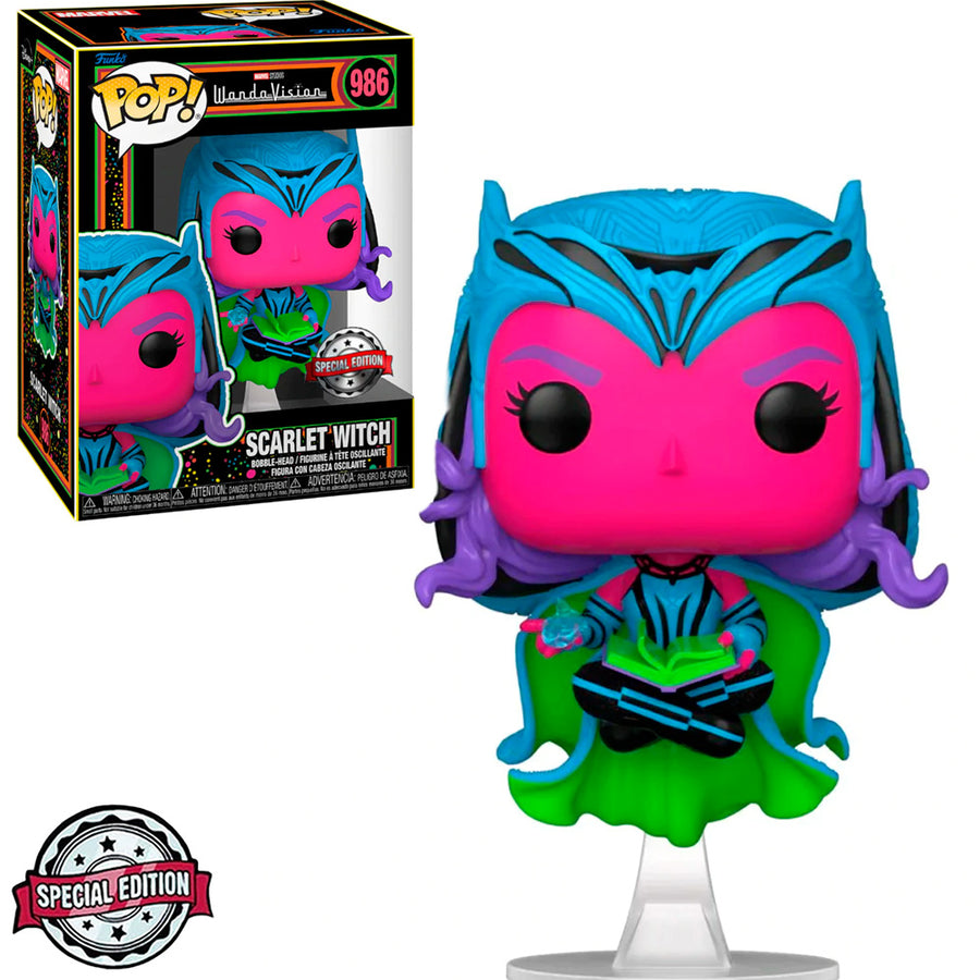 FUNKO POP MARVEL BLACKLIGHT WANDAVISION EXCLUSIVE - SCARLET WITCH 986 BRINDE