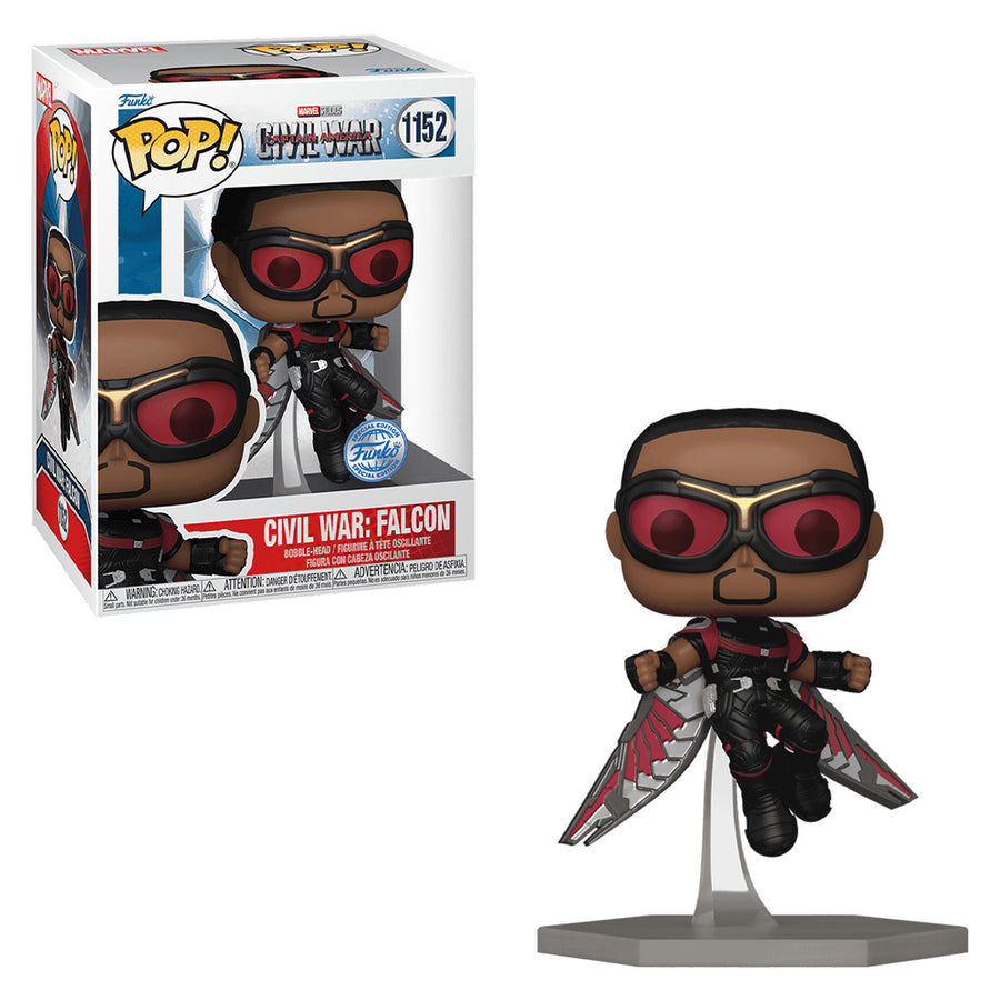 FUNKO POP MARVEL CAPTAIN AMERICA CIVIL WAR EXCLUSIVE - CIVIL WAR: FALCON 1152 BRINDE
