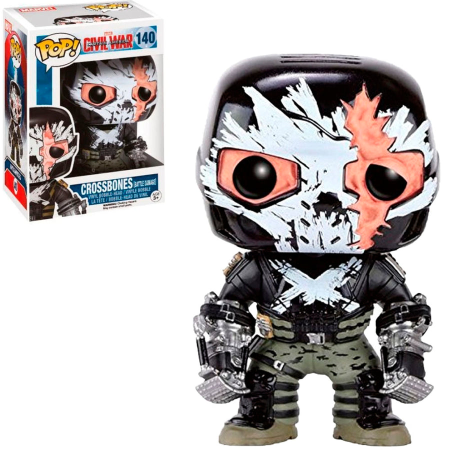 FUNKO POP MARVEL CAPTAIN AMERICA CIVIL WAR EXCLUSIVE - CROSSBONES (BATTLE DAMAGE) 140 BRINDE