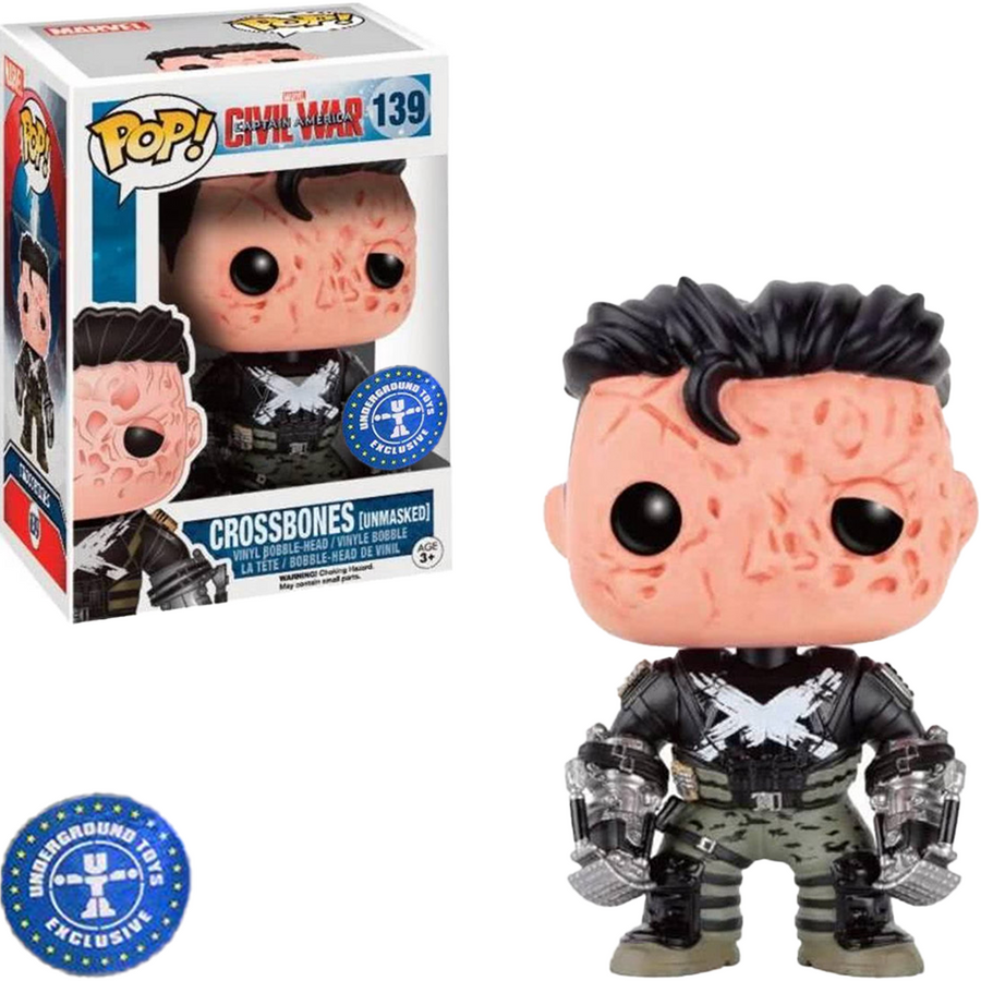 FUNKO POP MARVEL CAPTAIN AMERICA CIVIL WAR EXCLUSIVE - CROSSBONES UNMASKED 139
