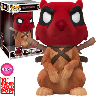 FUNKO POP MARVEL DEADPOOL - SQUIRRELPOOL 967 (FLOCKED E SUPER SIZED 10")