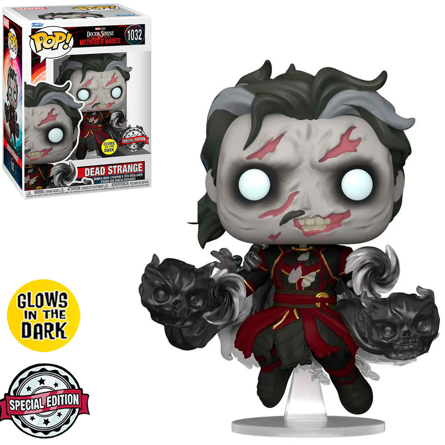 FUNKO POP MARVEL DOCTOR STRANGE IN THE MULTIVERSE OF MADNESS EXCLUSIVE - DEAD STRANGE 1032 (GLOWS IN THE DARK) BRINDE