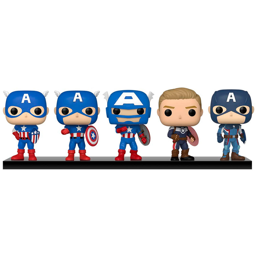FUNKO POP MARVEL EXCLUSIVE - CAPTAIN AMERICA THROUGH THE AGES (5 PACK)