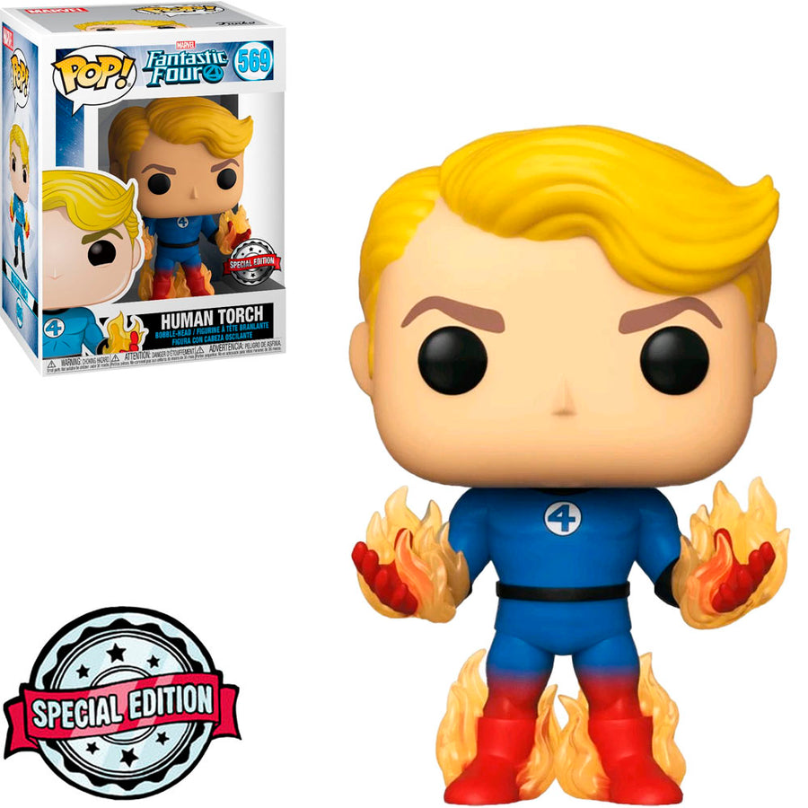 FUNKO POP MARVEL FANTASTIC FOUR EXCLUSIVE - HUMAN TORCH 569 BRINDE