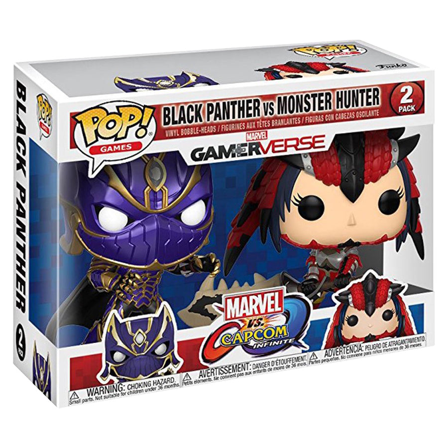FUNKO POP MARVEL GAMERVERSE MARVEL VS CAPCOM - BLACK PANTHER VS MONSTER HUNTER 2PACK