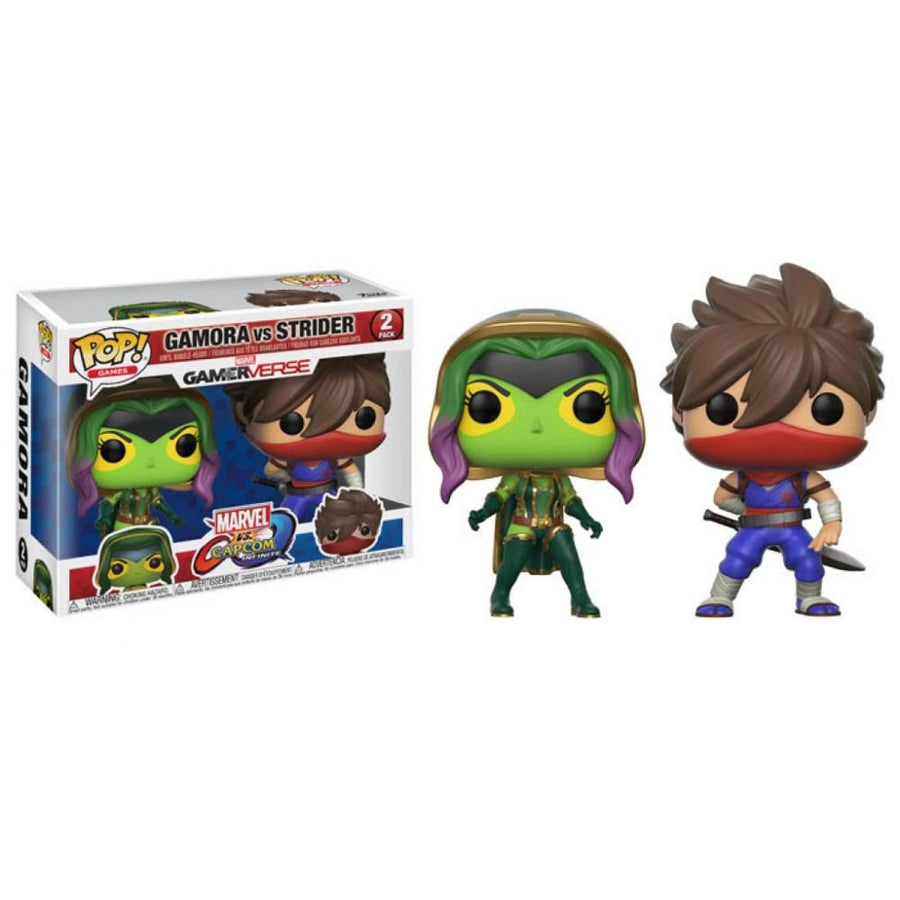 FUNKO POP MARVEL GAMERVERSE MARVEL VS CAPCOM - GAMORA VS STRIDER 2PACK BRINDE