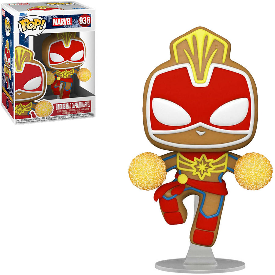 FUNKO POP MARVEL HOLIDAY - GINGERBREAD CAPTAIN MARVEL 936 BRINDE