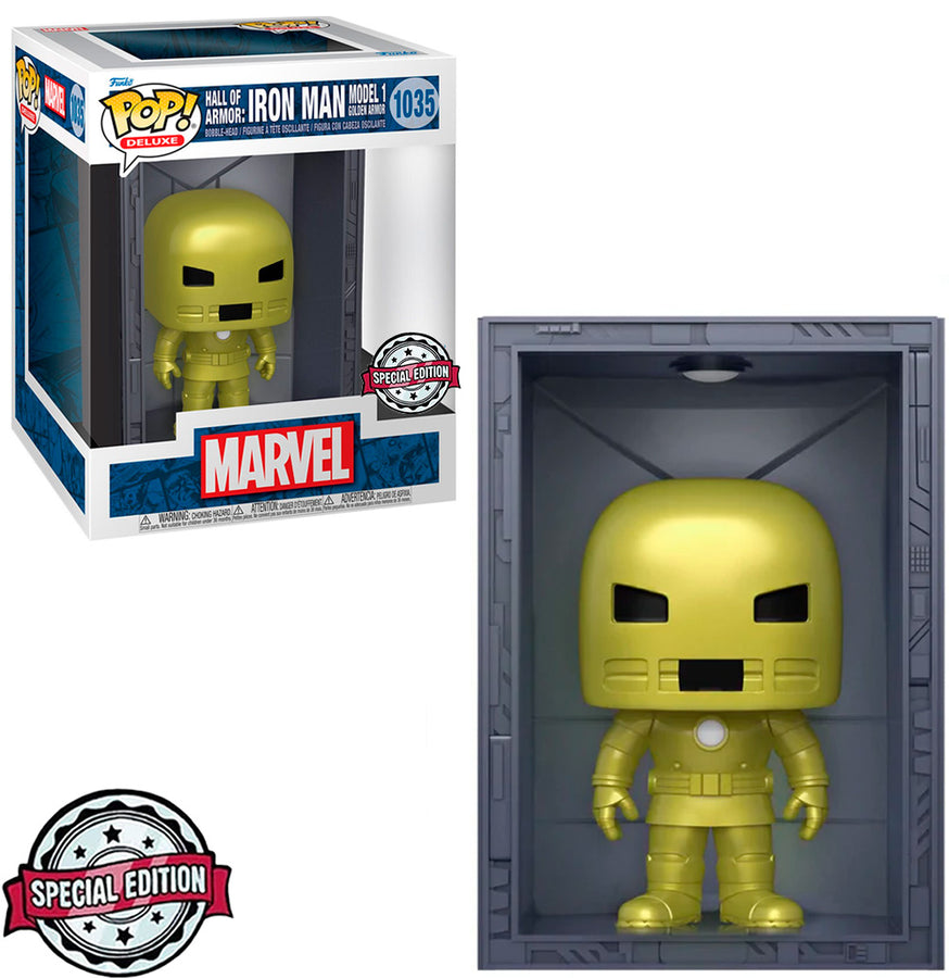 FUNKO POP MARVEL IRON MAN EXCLUSIVE - HALL OF ARMOR 1035 (DELUXE) BRINDE